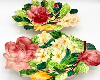 (2) Italian Floral Dishes