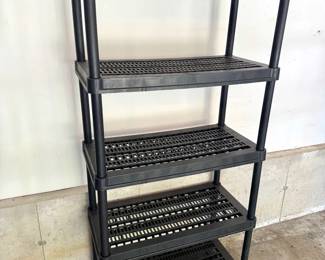 Five Tier Black Plastic Storage Shelf 
