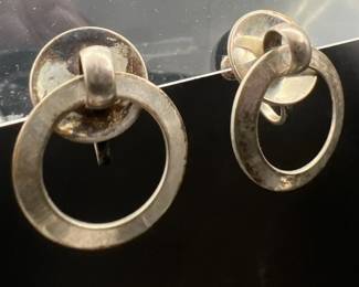 Sterling Silver Dangle Hoop Earrings
