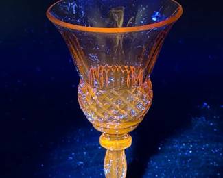 (5) vintage Fostoria Jamestown amber sherry cordial glass