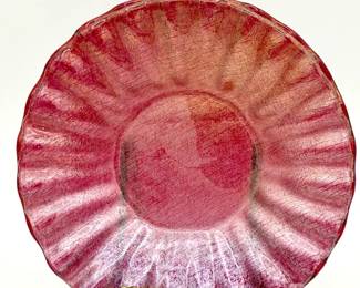 Gorgeous Signed Red Dish