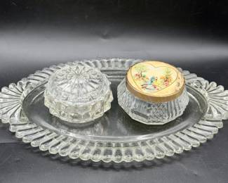 (3) Piece Vintage Vanity Set