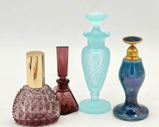 Art Deco Perfume Bottle Lot Feat Signed Czechoslovakia