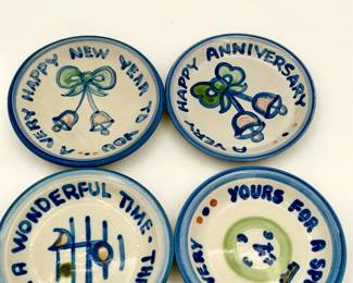 (4) Local Signed Trinket Dishes From Hadley, MA