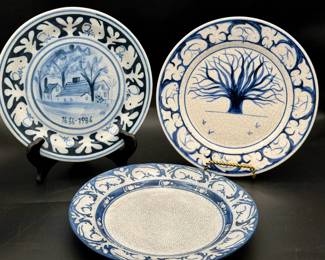 (3) Dedham Pottery Plates