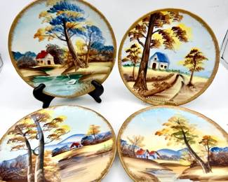 (4) 8” Japanese Painted Plates
