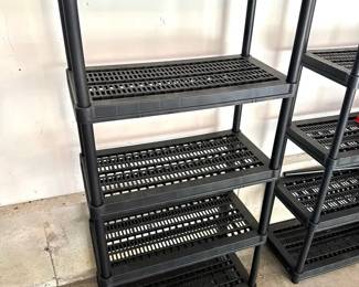 Five Tier Black Plastic Storage Shelf 