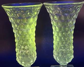 (2) Fostoria American Clear Flared Vases