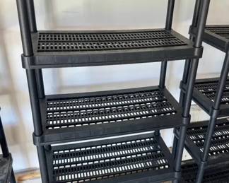 Five Tier Black Plastic Storage Shelf 