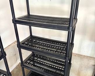 Five Tier Black Plastic Storage Shelf 