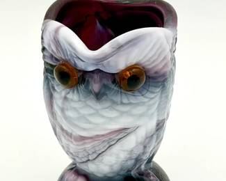 Small Stamped Imperial Glass Slag Glass Owl