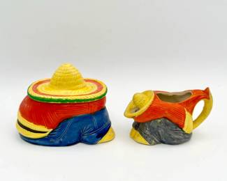 Mexican Style Cream & Sugar Set Made In Japan