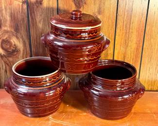 (3) Stoneware Jars