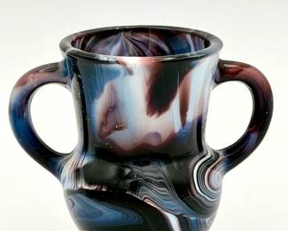 Sowerby #1288 Victorian purple malachite/slag glass spill vase
