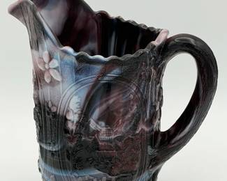 vintage Imperial Glass purple slag windmill pitcher