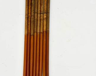 vintage bamboo chopsticks with etched designs