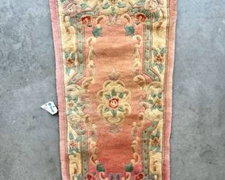 Faded Pink Floral Runner Rug