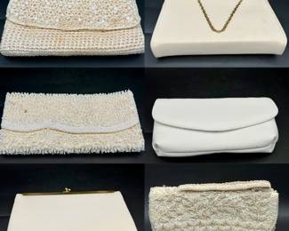 (6) White/Cream Vintage Purses Feat La Regale, Ande & Mantessa
