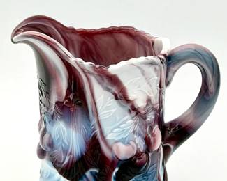 vintage Imperial Glass purple slag windmill pitcher