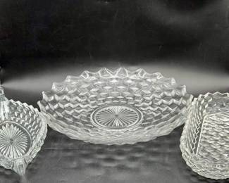 (3) Fostoria American Clear Serving Items