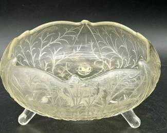 Fenton Silvertone Clear Footed Bowl