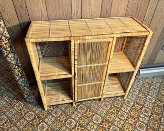 Boho Wicker Wrapped Credenza/Bar