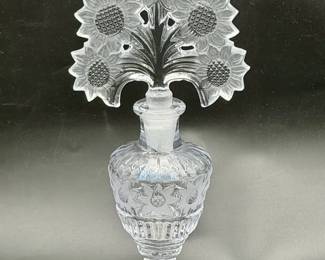 Vintage Imperial Glass Co. "Irice" Sunflower Perfume Bottle
