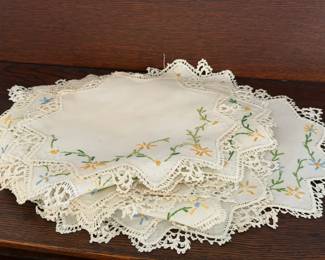 Vintage Embroidered Doilies Lot