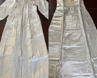Vintage White Satin Nightgown & Robe
