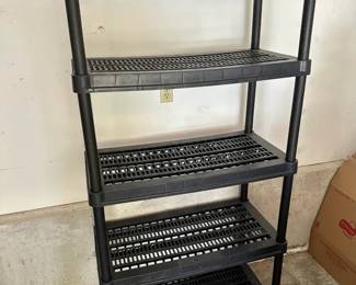 Five Tier Black Plastic Storage Shelf 