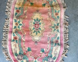 Pink Oval Throw Rug