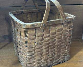379 vintagewovenwoodenmarketbasketwith