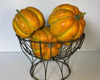 385 decorativefauxpumpkinsetwithrustic