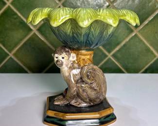 102 ceramictreeshapedcompotewithmonkey