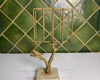 117 vintagebrassbirdonbranchmarblebase