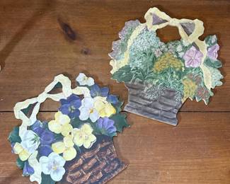 386 pairofhandpaintedwoodenflowerbaske
