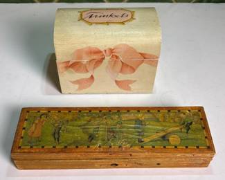 302 vintagehandpaintedwoodentrinketbox