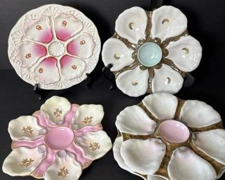 018 collectionoffiveceramicoysterplates