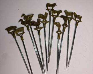 273 vintagesetof12brassanimalhandlebb