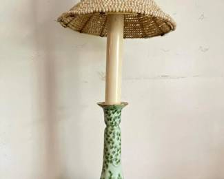 313 vintagetablelampwithhandpaintedcer
