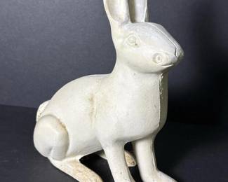 186 vintagecastironrabbitdoorstopstatu