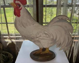 226 handpaintedwoodenroosterstatue