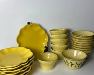 207 assortmentofyellowceramicdinnerware