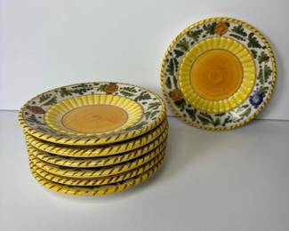 212 sevenvintageitalianyellowceramicdes