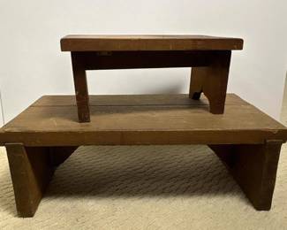 380 pairofvintagewoodenstepstools