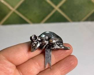295 miniaturevintagemetalmousecheesepic