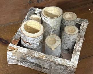 407 rusticbirchlogcandleholdercenterpie