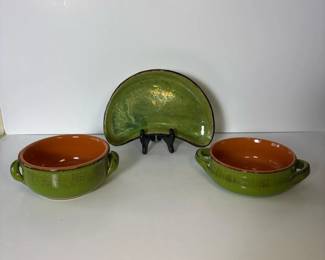 390 twodesilvaitaliangreenhandledbowls