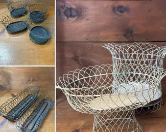 412 setof8vintageindianwirebaskets