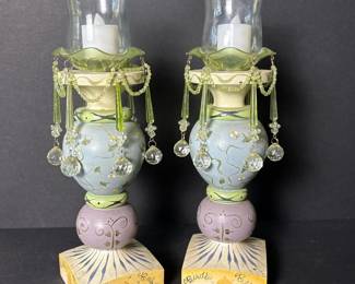 196 pairofbirdsandbeeswoodencandlehol